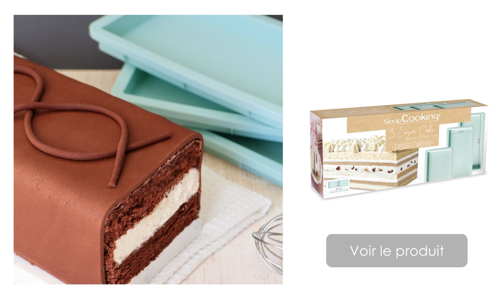 Recette kinder délice Moules layer cake rectangulaire - ScrapCooking
